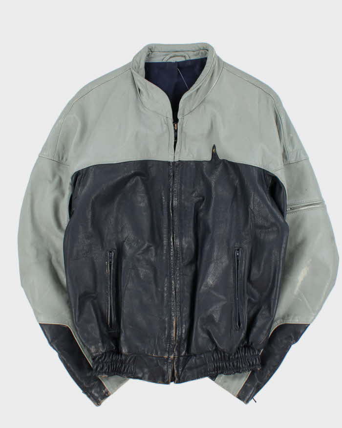 Vintage 1980s BMW Official Cafe Racer Leather Moto Biker Jacket - XL