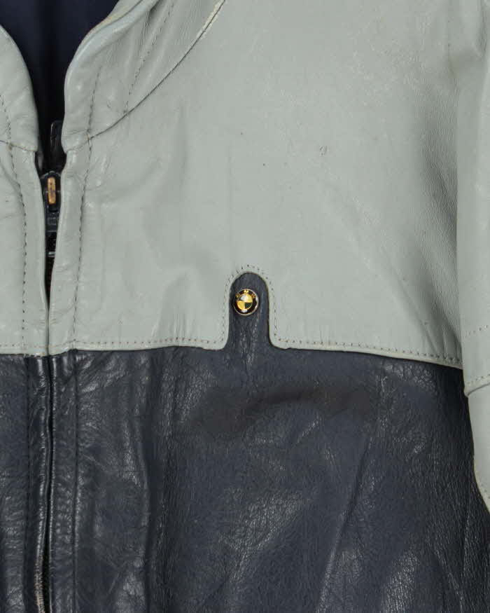 Vintage 1980s BMW Official Cafe Racer Leather Moto Biker Jacket - XL