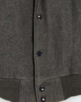 Vintage 1980s Ocean West Quilt Lined Wool Leather Varsity Bomber Jacket - L
