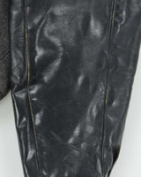 Vintage 1980s Ocean West Quilt Lined Wool Leather Varsity Bomber Jacket - L