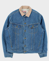 Vintage 1980s Lee Storm Rider Sherpa Lined Denim Trucker Jacket - XL