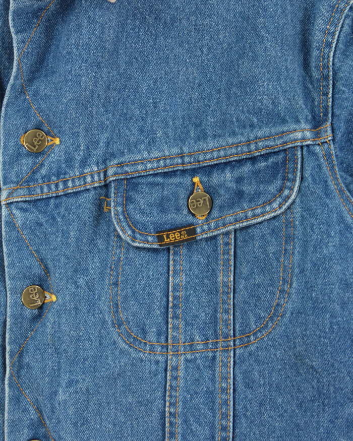 Vintage 1980s Lee Storm Rider Sherpa Lined Denim Trucker Jacket - XL
