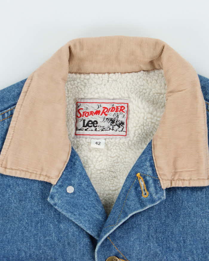 Vintage 1980s Lee Storm Rider Sherpa Lined Denim Trucker Jacket - XL