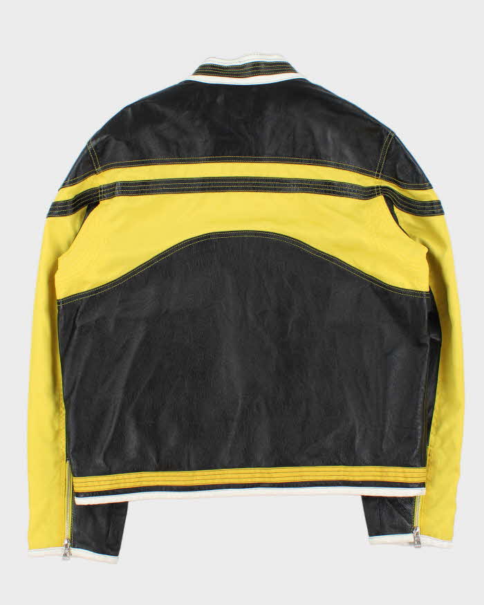 Vintage Y2K 00s Wilsons M.Julian Leather Two-Tone Cafe Racer Biker Jacket - L