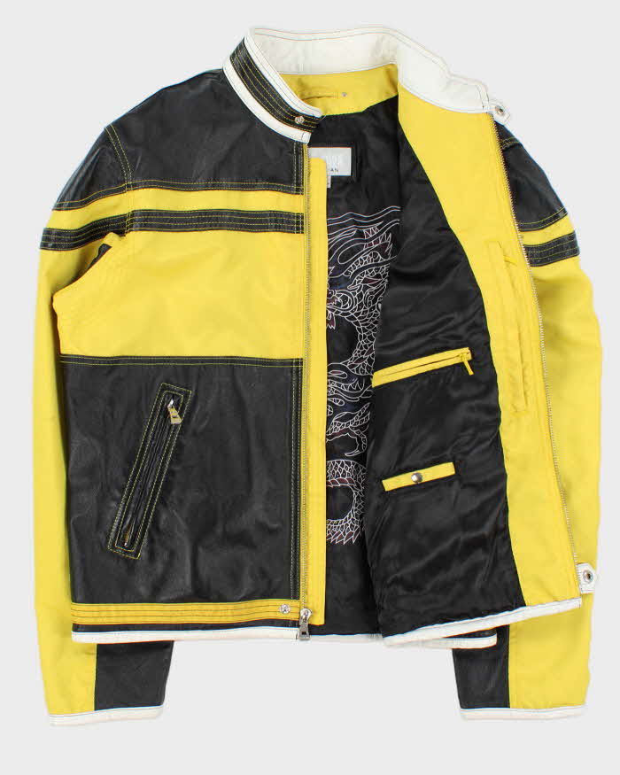 Vintage Y2K 00s Wilsons M.Julian Leather Two-Tone Cafe Racer Biker Jacket - L