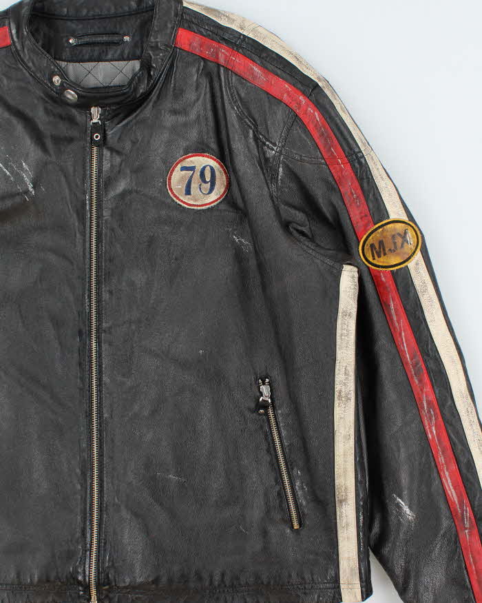 Vintage Y2K 00s Wilsons M.Julian MJX Leather Cafe Racer Biker Jacket - XL