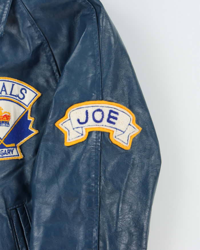 Vintage 1970s Avon Sportswear Royals Calgary Leather Varsity Jacket - S