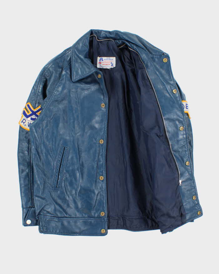 Vintage 1970s Avon Sportswear Royals Calgary Leather Varsity Jacket - S