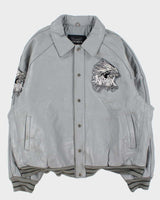 Vintage 1990s Avirex First American Classic 75 Quilt Lined Leather Varsity Jacket - 5XL