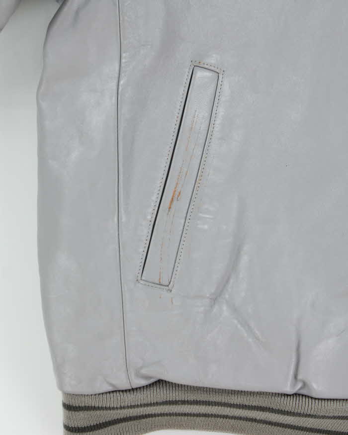 Vintage 1990s Avirex First American Classic 75 Quilt Lined Leather Varsity Jacket - 5XL