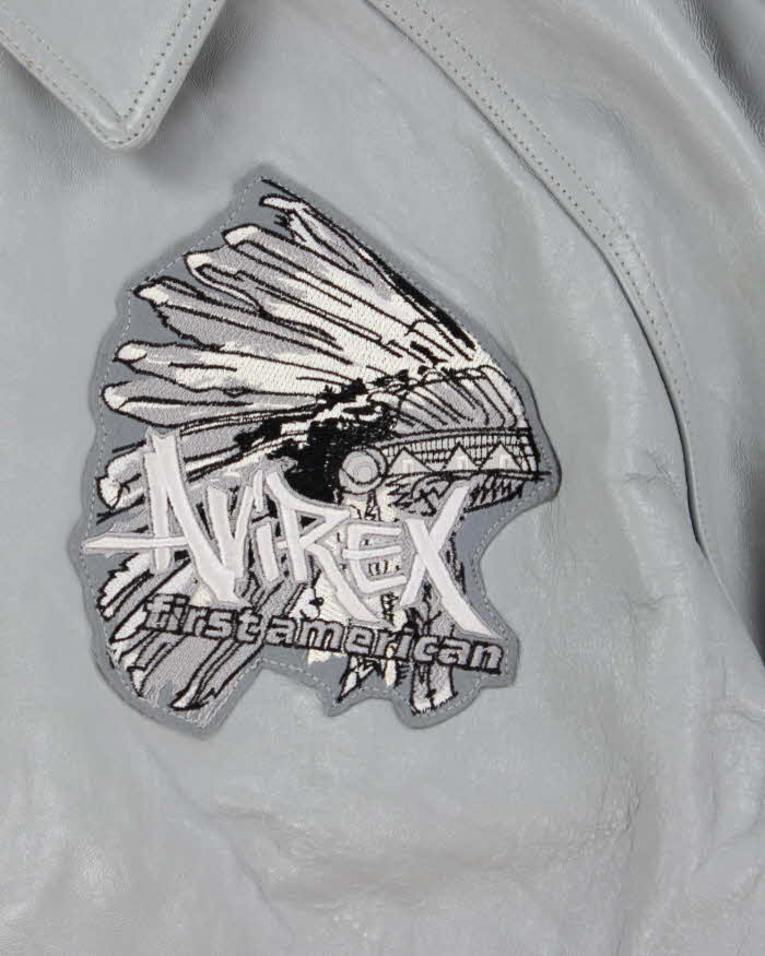 Vintage 1990s Avirex First American Classic 75 Quilt Lined Leather Varsity Jacket - 5XL