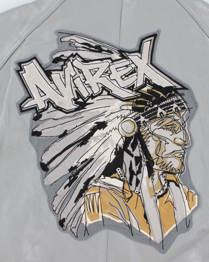 Vintage 1990s Avirex First American Classic 75 Quilt Lined Leather Varsity Jacket - 5XL