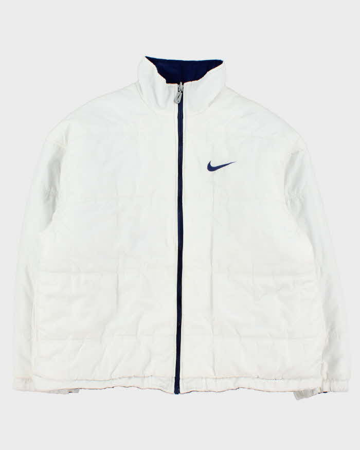 Vintage 1990s Nike Reversible Shell Big Swoosh Puffer Jacket - M