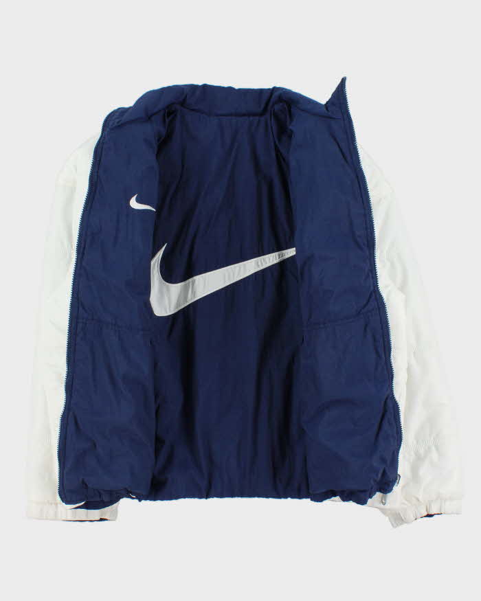 Vintage 1990s Nike Reversible Shell Big Swoosh Puffer Jacket - M