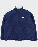 Vintage 1990s Nike Reversible Shell Big Swoosh Puffer Jacket - M