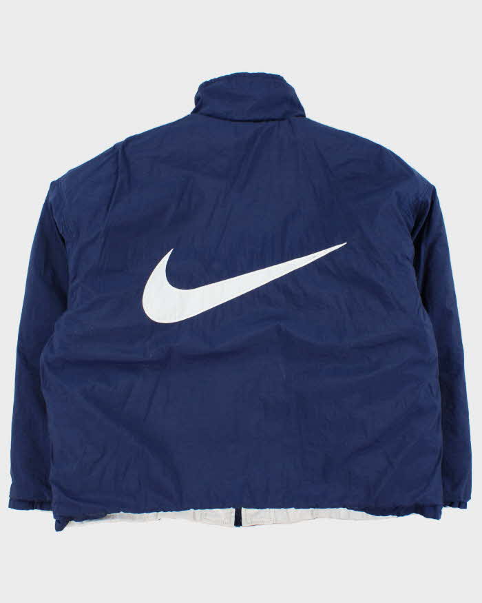 Vintage 1990s Nike Reversible Shell Big Swoosh Puffer Jacket - M