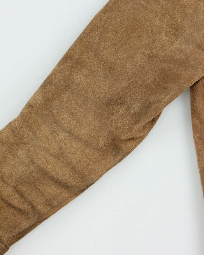 Vintage 1970s Zig Zag Tan Suede Western Jacket - S