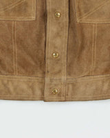 Vintage 1970s Zig Zag Tan Suede Western Jacket - S