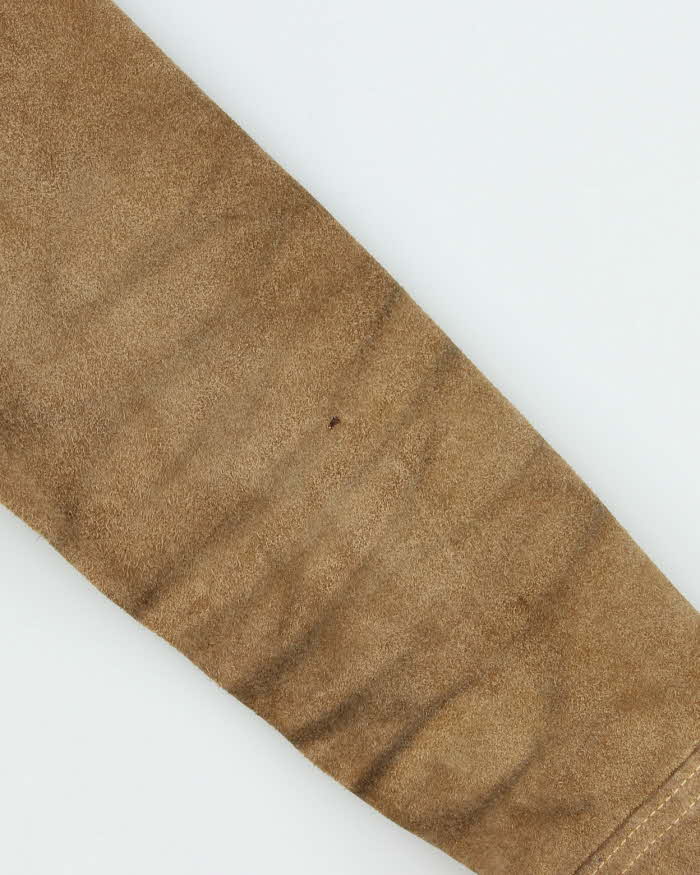 Vintage 1970s Zig Zag Tan Suede Western Jacket - S