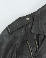 Vintage 1990s Bermans Studded Double Zip Heavyweight Classic Biker Jacket - L