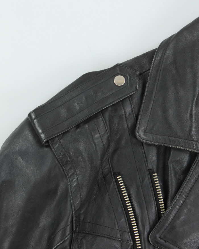 Vintage 1990s Bermans Studded Double Zip Heavyweight Classic Biker Jacket - L