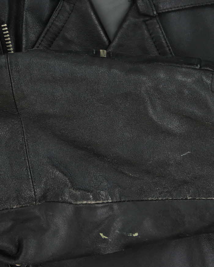 Vintage 1990s Bermans Studded Double Zip Heavyweight Classic Biker Jacket - L