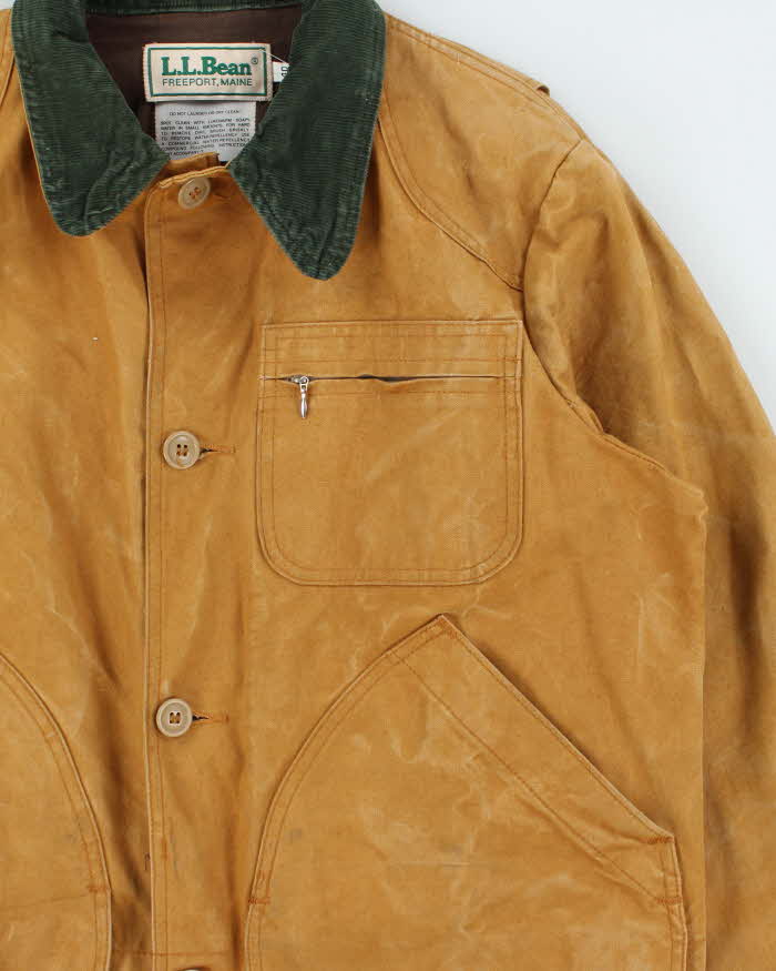 Vintage 1980s L.L.Bean Dry Wax Cotton Canvas Duck Hunting Jacket - L