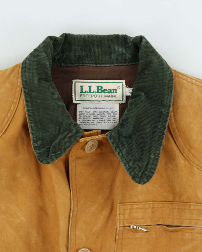 Vintage 1980s L.L.Bean Dry Wax Cotton Canvas Duck Hunting Jacket - L