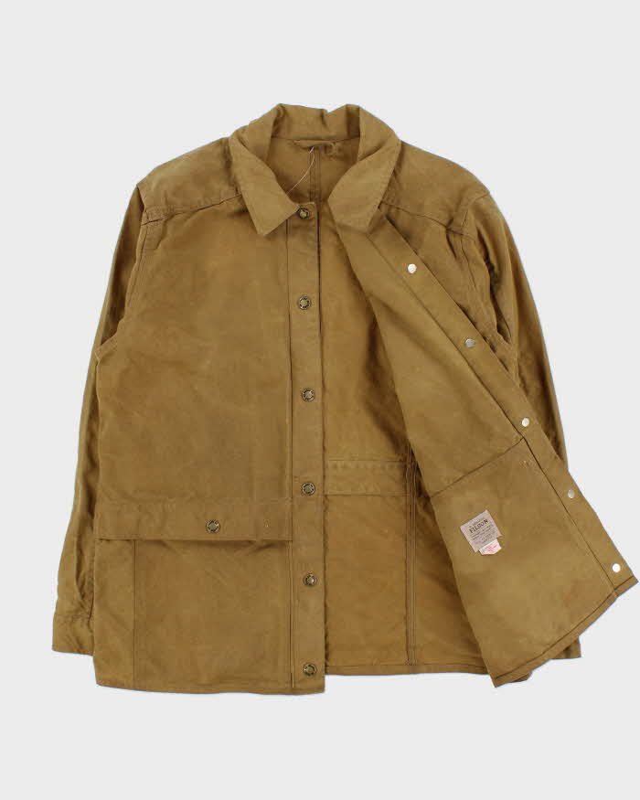 Vintage 00s Filson Tin Cloth Waxed Cotton Made In USA Field Jacket - S