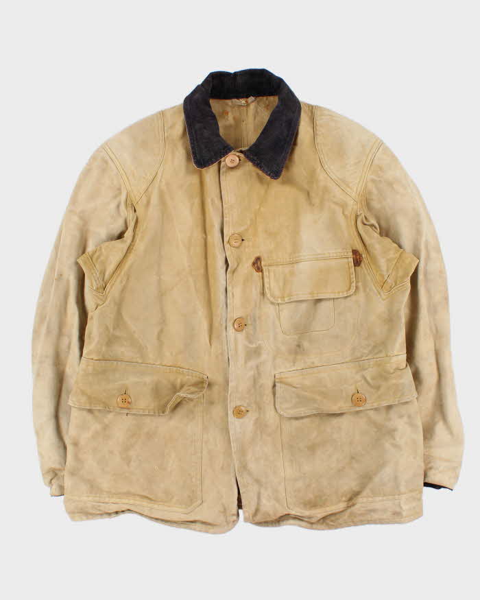 Vintage 1950s Canada Goose Brand Woods Ottawa Tan Canvas Field Hunting Jacket - L