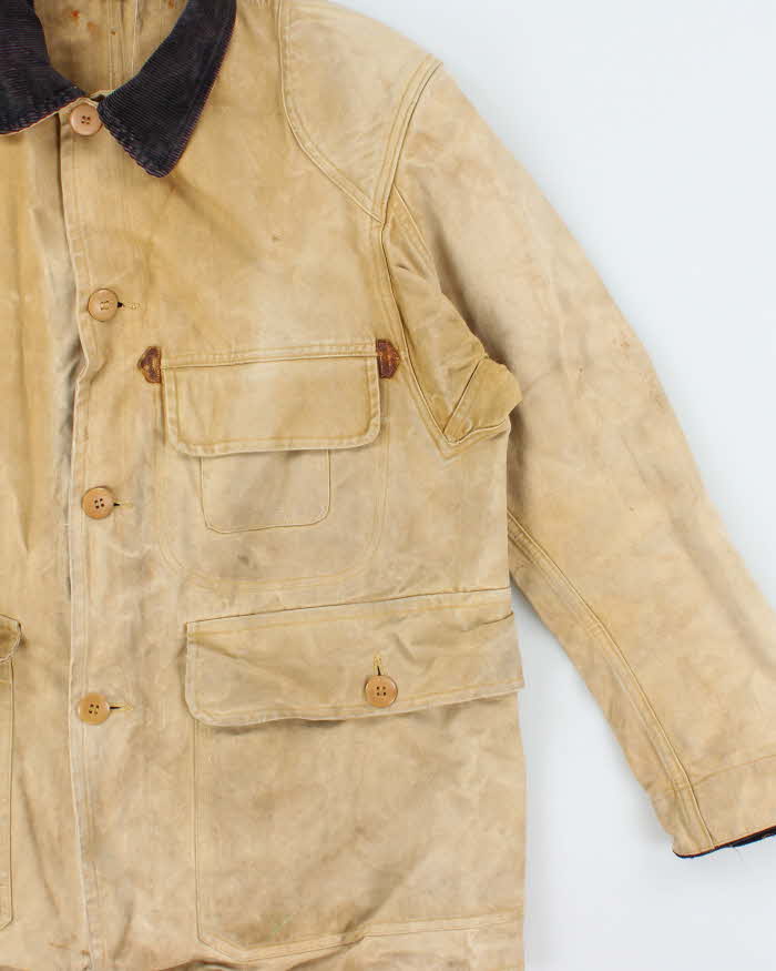 Vintage 1950s Canada Goose Brand Woods Ottawa Tan Canvas Field Hunting Jacket - L