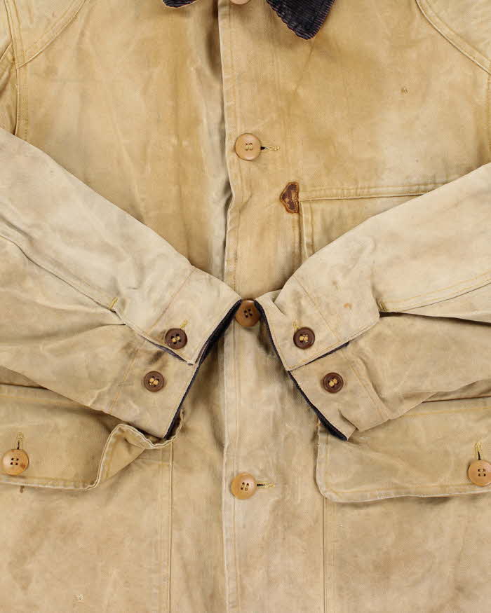 Vintage 1950s Canada Goose Brand Woods Ottawa Tan Canvas Field Hunting Jacket - L