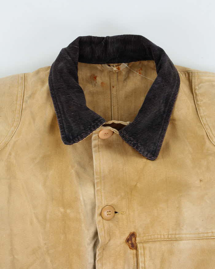 Vintage 1950s Canada Goose Brand Woods Ottawa Tan Canvas Field Hunting Jacket - L