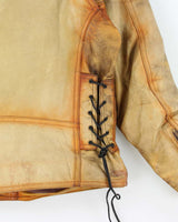 Vintage 1980s The Leather Ranch Distressed Rust Style Laced Classic Biker Jacket - XL