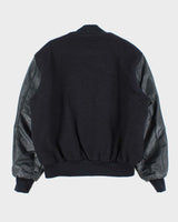 Vintage 1990s Holloway Wool Leather College Varsity Bomber Jacket - M