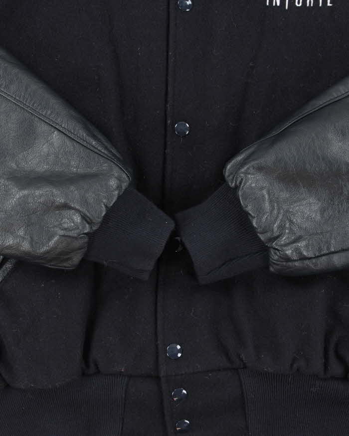 Vintage 1990s Holloway Wool Leather College Varsity Bomber Jacket - M