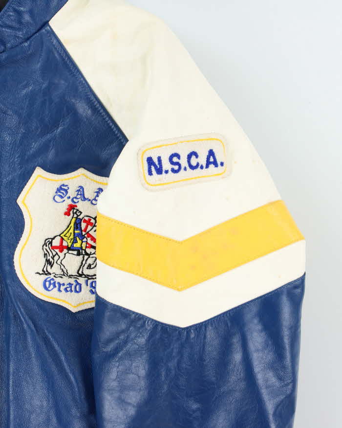 Vintage 1990 Jensen S.A.A Grad Leather Bomber Jacket - M