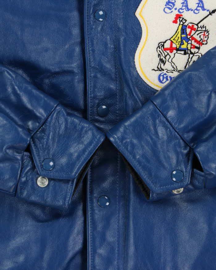 Vintage 1990 Jensen S.A.A Grad Leather Bomber Jacket - M