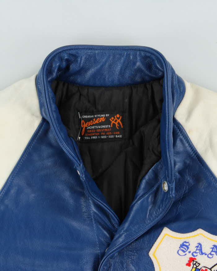 Vintage 1990 Jensen S.A.A Grad Leather Bomber Jacket - M