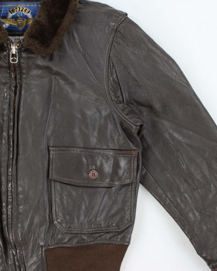 Vintage 1990s Cooper G-1 Made In USA Goatskin Flight Bomber Jacket - XL