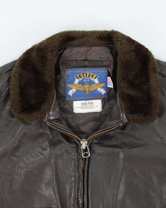 Vintage 1990s Cooper G-1 Made In USA Goatskin Flight Bomber Jacket - XL