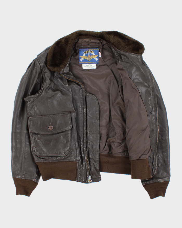 Vintage 1990s Cooper G-1 Made In USA Goatskin Flight Bomber Jacket - XL