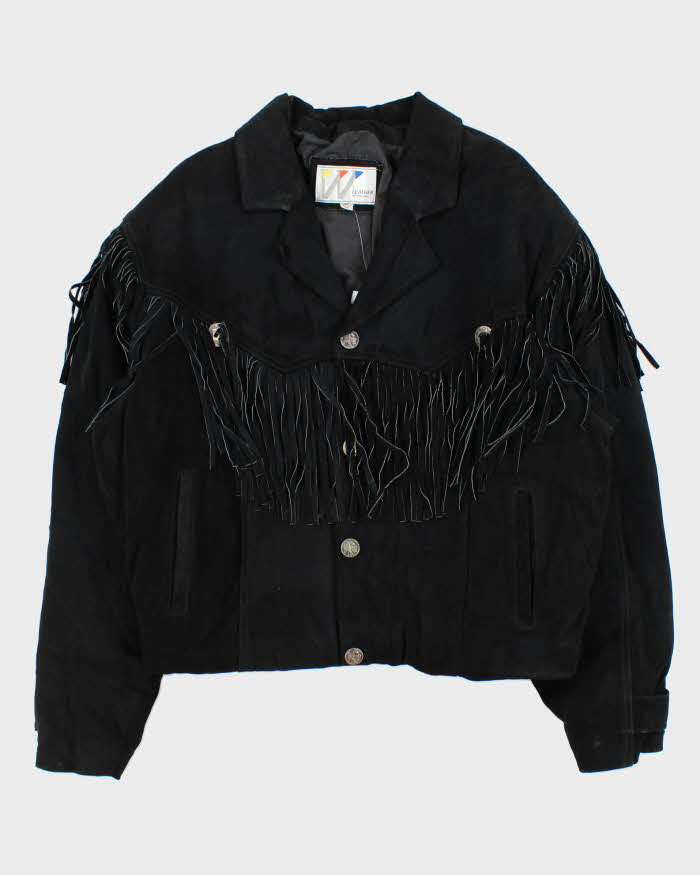 Vintage 1990s Wilsons Suede Western Tassel Bomber Jacket - XL