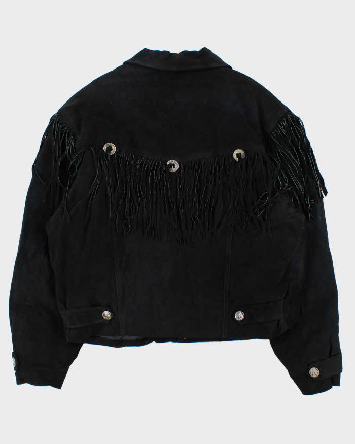 Vintage 1990s Wilsons Suede Western Tassel Bomber Jacket - XL