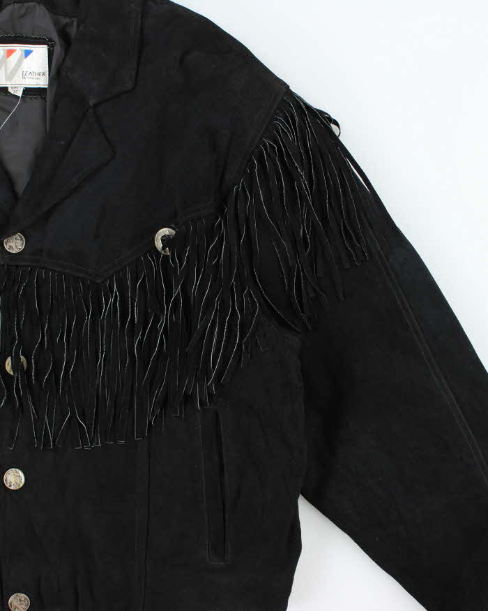 Vintage 1990s Wilsons Suede Western Tassel Bomber Jacket - XL