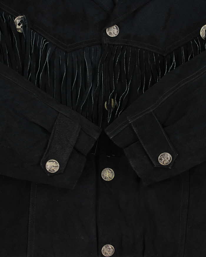 Vintage 1990s Wilsons Suede Western Tassel Bomber Jacket - XL