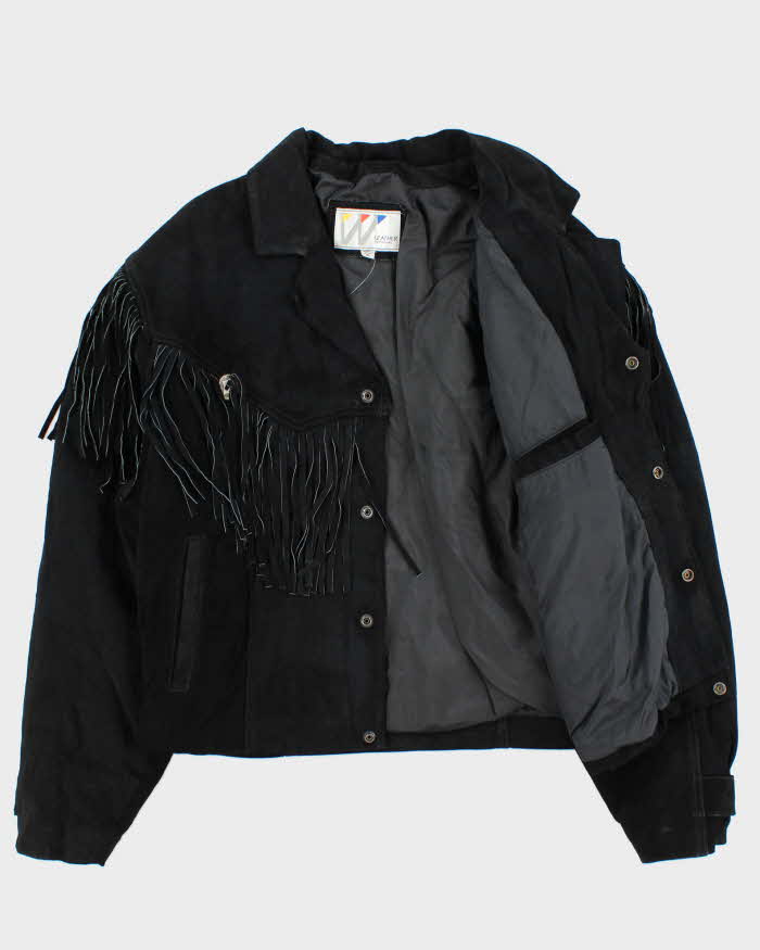 Vintage 1990s Wilsons Suede Western Tassel Bomber Jacket - XL