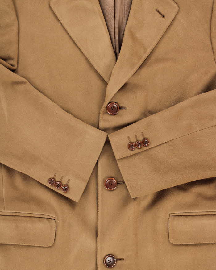 Vintage 1990s Canali Proposta Cashmere Wool Camel Overcoat - M