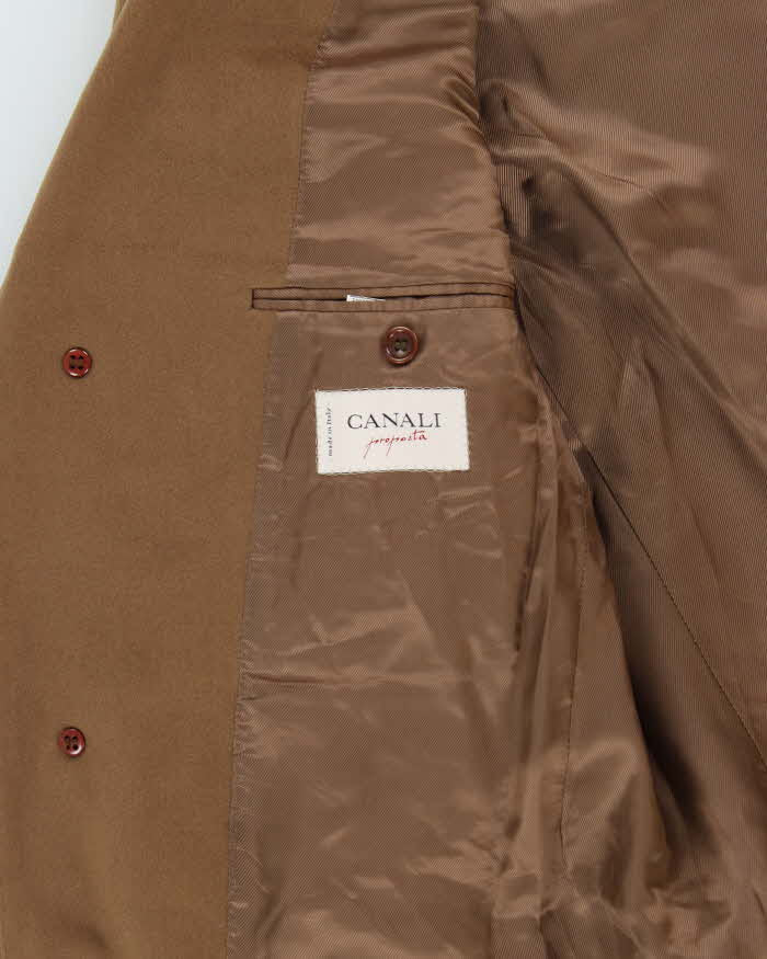 Vintage 1990s Canali Proposta Cashmere Wool Camel Overcoat - M
