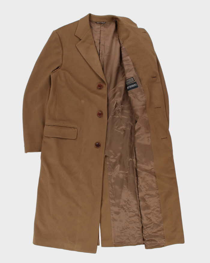 Vintage 1990s Canali Proposta Cashmere Wool Camel Overcoat - M